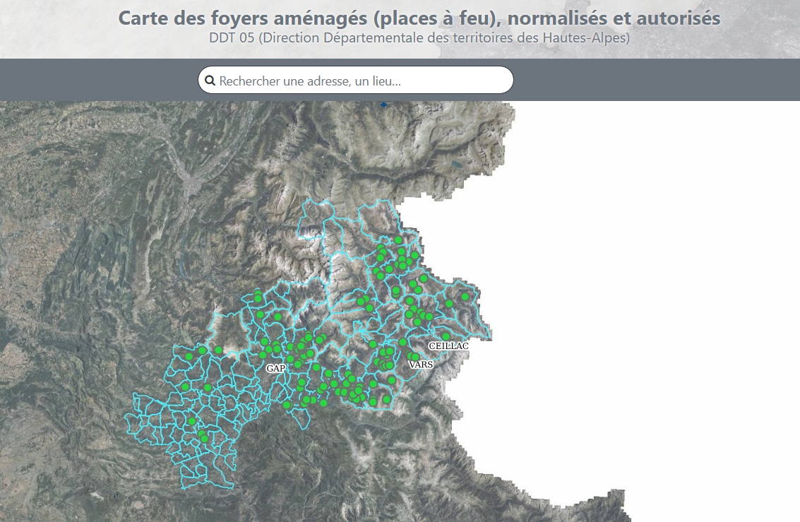 Hautes-Alpes : Carte des « places à feux »