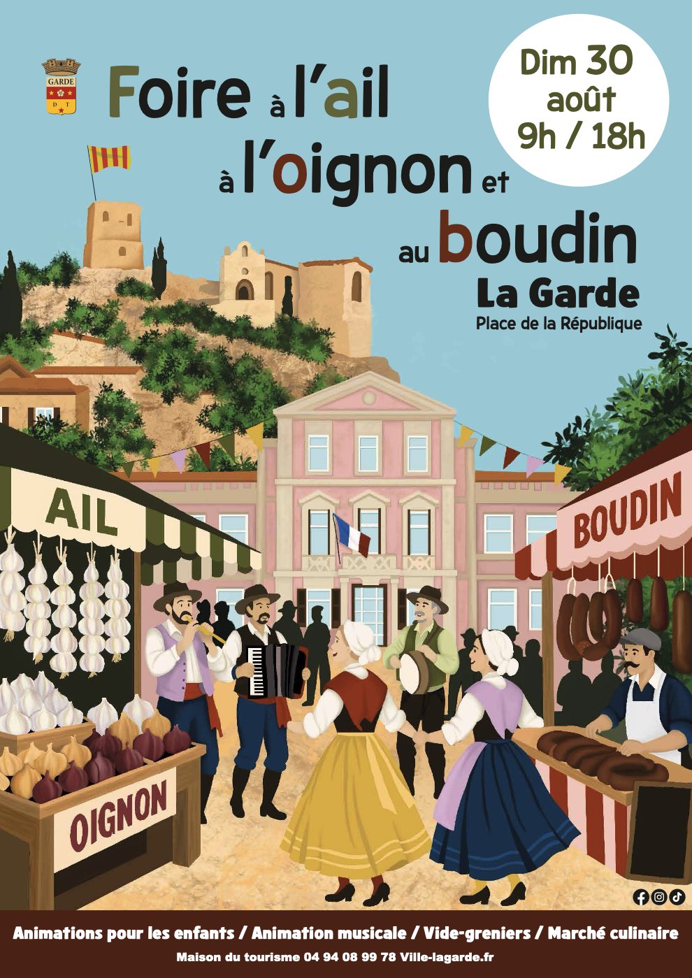 La Garde (83) dimanche 30 août 2026 : Foire à l’Ail, à l’Oignon et au Boudin