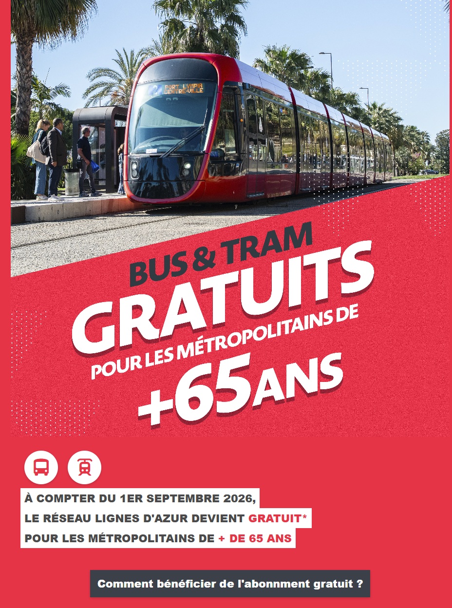 Nice : Transport gratuit pour les séniors de plus de 65 ans !