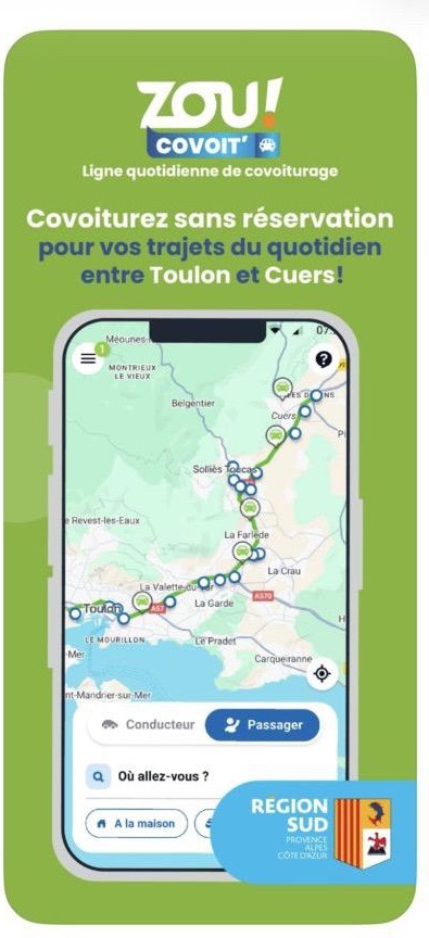 ZOU COVOIT, le covoiturage Toulon Cuers