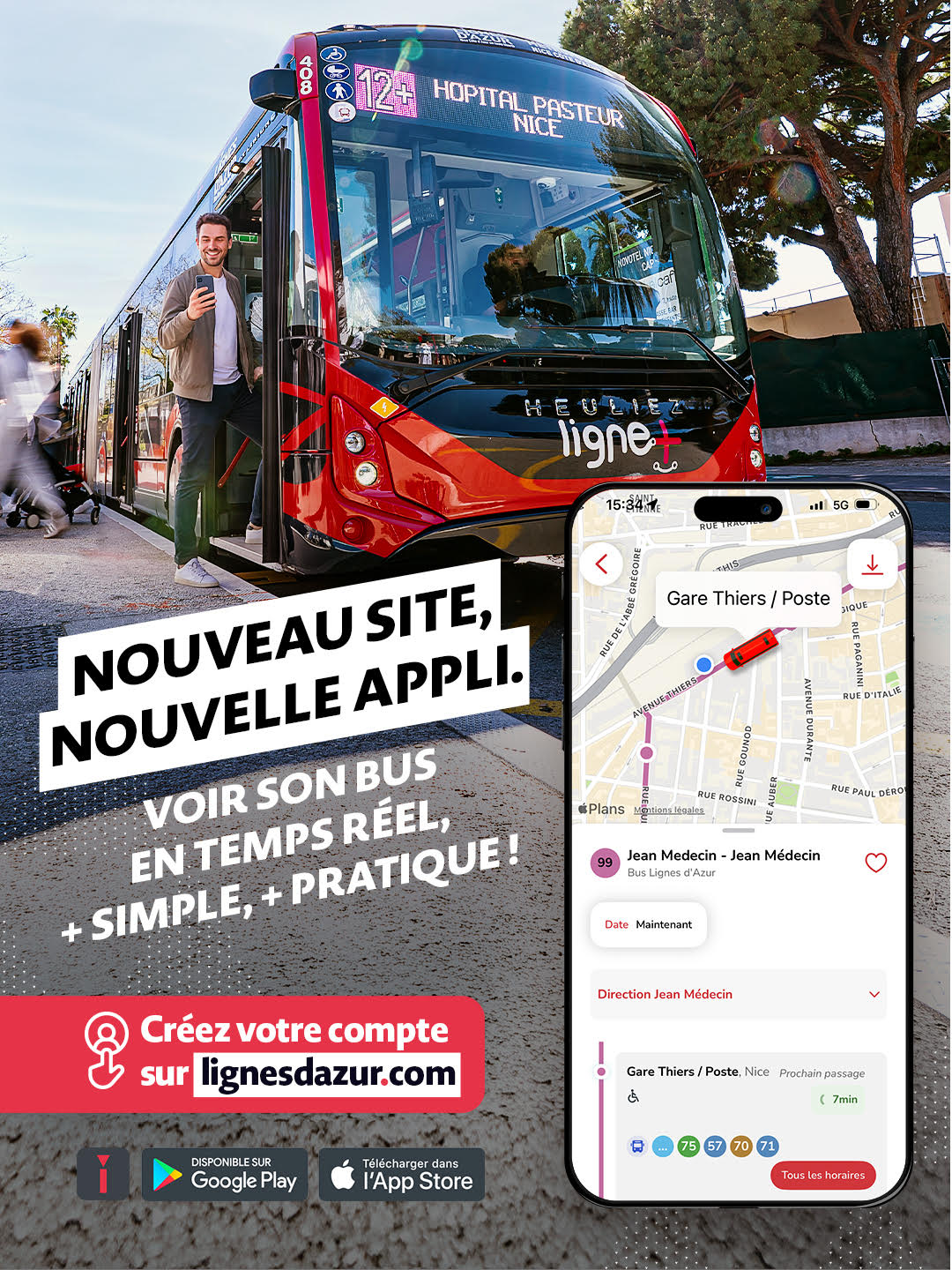 Transport en Métropole Nice Côte d&rsquo;Azur : Lancement du nouveau site et de la nouvelle application mobile de Lignes d&rsquo;Azur